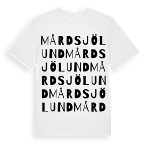 Mårdsjölund ordlek t-shirt – ekologisk bomull t-shirt från Pinshirt