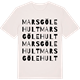 Vintage White t-shirt med Marsgölehult ordlek t-shirt