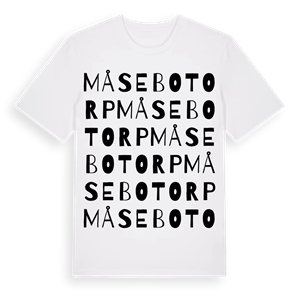 Måsebotorp ordlek t-shirt – ekologisk bomull t-shirt från Pinshirt