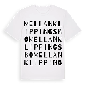 Mellan Klippingsbo ordlek t-shirt – ekologisk bomull t-shirt från Pinshirt