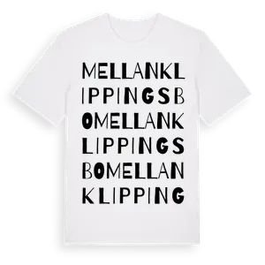 Mellan Klippingsbo ordlek t-shirt – ekologisk bomull t-shirt från Pinshirt
