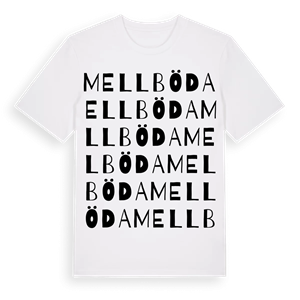 Mellböda ordlek t-shirt – ekologisk bomull t-shirt från Pinshirt