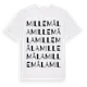 White t-shirt med Millemåla ordlek t-shirt