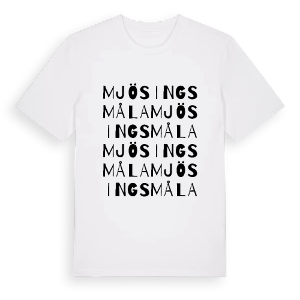 Mjösingsmåla ordlek t-shirt – ekologisk bomull t-shirt från Pinshirt