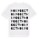 White t-shirt med Mobygget ordlek t-shirt