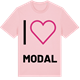 Pink Cotton t-shirt med Jag älskar Modal t-shirt stort tryck