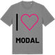 Mid Heather Gray t-shirt med Jag älskar Modal t-shirt stort tryck