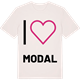 Vintage White t-shirt med Jag älskar Modal t-shirt stort tryck