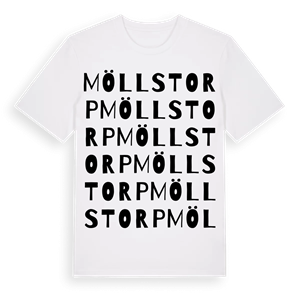 Möllstorp ordlek t-shirt – ekologisk bomull t-shirt från Pinshirt