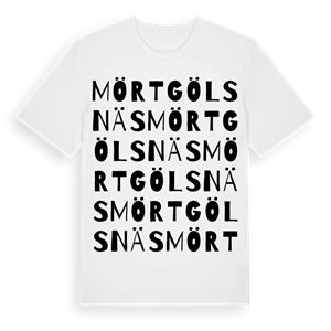 Mörtgölsnäs ordlek t-shirt – ekologisk bomull t-shirt från Pinshirt