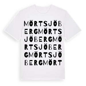 Mörtsjöberg ordlek t-shirt – ekologisk bomull t-shirt från Pinshirt