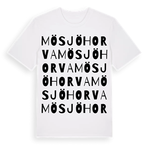 Mösjöhorva ordlek t-shirt – ekologisk bomull t-shirt från Pinshirt