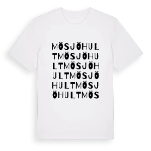 Mösjöhult ordlek t-shirt – ekologisk bomull t-shirt från Pinshirt