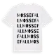 White t-shirt med Mossefall ordlek t-shirt