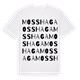 White t-shirt med Mosshaga ordlek t-shirt