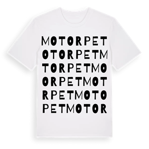 Motorpet ordlek t-shirt – ekologisk bomull t-shirt från Pinshirt
