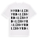 White t-shirt med Myrdalen ordlek t-shirt