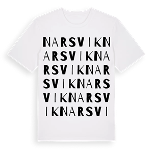 Narsvik ordlek t-shirt – ekologisk bomull t-shirt från Pinshirt