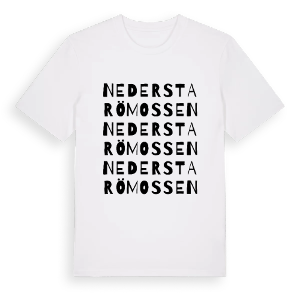 Nedersta Römossen ordlek t-shirt – ekologisk bomull t-shirt från Pinshirt