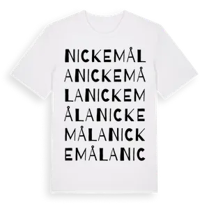 Nickemåla ordlek t-shirt – ekologisk bomull t-shirt från Pinshirt