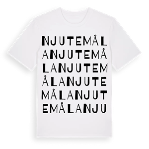 Njutemåla ordlek t-shirt – ekologisk bomull t-shirt från Pinshirt