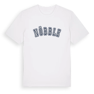 Nöbble college t-shirt – ekologisk bomull t-shirt från Pinshirt