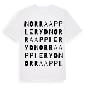Norra Appleryd ordlek t-shirt – ekologisk bomull t-shirt från Pinshirt