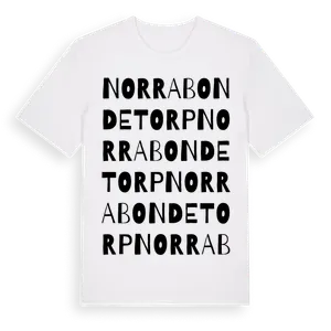 Norra Bondetorp ordlek t-shirt – ekologisk bomull t-shirt från Pinshirt