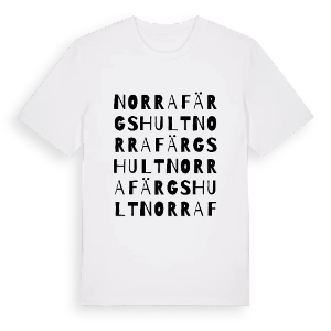 Norra Färgshult ordlek t-shirt – ekologisk bomull t-shirt från Pinshirt