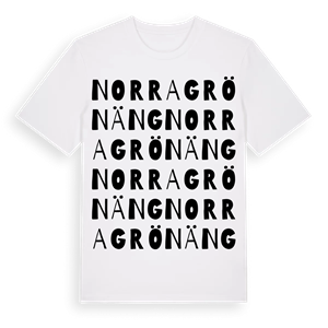 Norra Grönäng ordlek t-shirt – ekologisk bomull t-shirt från Pinshirt