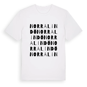 Norra Lindö ordlek t-shirt – ekologisk bomull t-shirt från Pinshirt