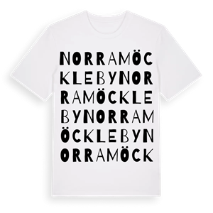 Norra Möckleby ordlek t-shirt – ekologisk bomull t-shirt från Pinshirt