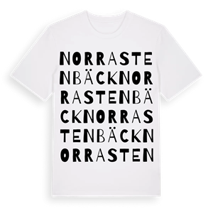 Norra Stenbäck ordlek t-shirt – ekologisk bomull t-shirt från Pinshirt