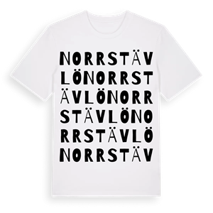 Norrstävlö ordlek t-shirt – ekologisk bomull t-shirt från Pinshirt