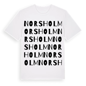 Norsholm ordlek t-shirt – ekologisk bomull t-shirt från Pinshirt