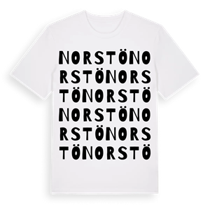 Norstö ordlek t-shirt – ekologisk bomull t-shirt från Pinshirt