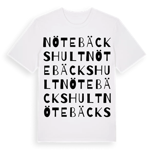 Nötebäckshult ordlek t-shirt – ekologisk bomull t-shirt från Pinshirt