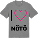 Mid Heather Gray t-shirt med Jag älskar Nötö t-shirt stort tryck