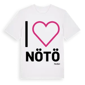 Jag älskar Nötö t-shirt stort tryck – ekologisk bomull t-shirt från Pinshirt
