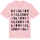 Pink Cotton t-shirt med Nya Skärvbäcken ordlek t-shirt
