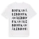 White t-shirt med Nyfikamålen ordlek t-shirt