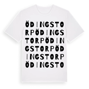 Ödingstorp ordlek t-shirt – ekologisk bomull t-shirt från Pinshirt