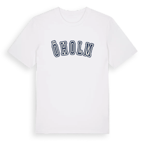 Öholm college t-shirt – ekologisk bomull t-shirt från Pinshirt
