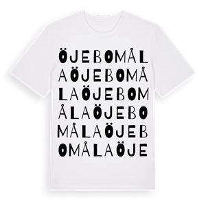Öjebomåla ordlek t-shirt – ekologisk bomull t-shirt från Pinshirt