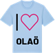 Blue Soul t-shirt med Jag älskar Olaö t-shirt stort tryck