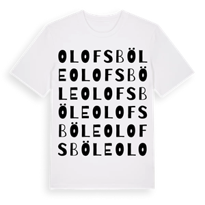 Olofsböle ordlek t-shirt – ekologisk bomull t-shirt från Pinshirt