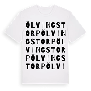 Ölvingstorp ordlek t-shirt – ekologisk bomull t-shirt från Pinshirt