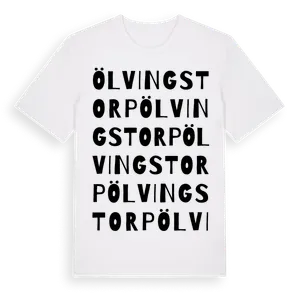 Ölvingstorp ordlek t-shirt – ekologisk bomull t-shirt från Pinshirt
