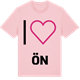Pink Cotton t-shirt med Jag älskar Ön t-shirt stort tryck