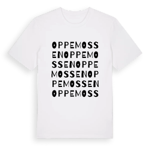 Oppemossen ordlek t-shirt – ekologisk bomull t-shirt från Pinshirt